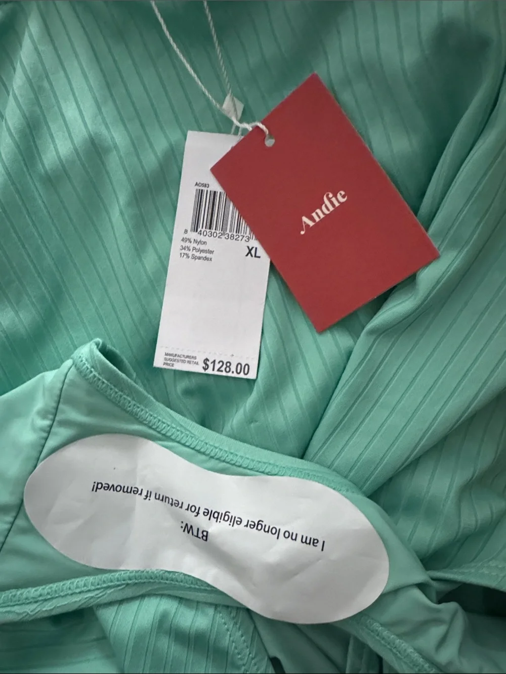 Andie Women's Amalfi Ribbed One-Piece Swimsuit size XL NWT